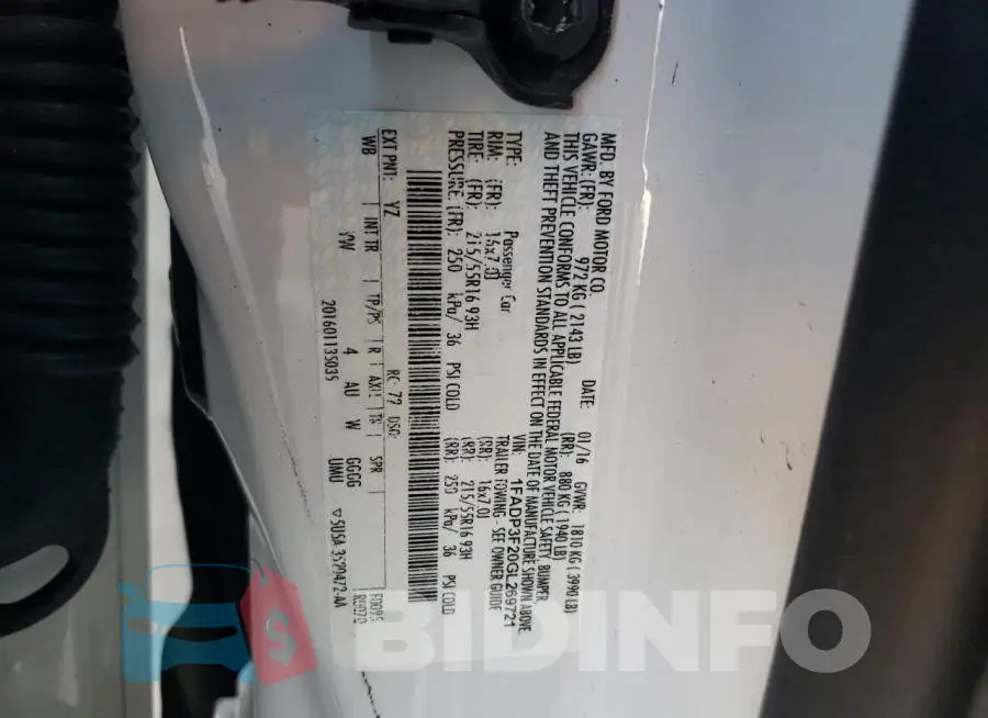 1FADP3F20GL269721 Photo# 12
