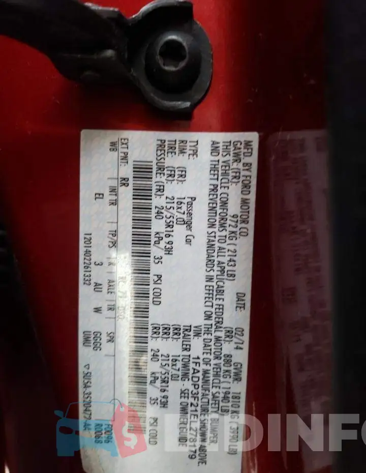1FADP3F21EL278179 Photo# 12