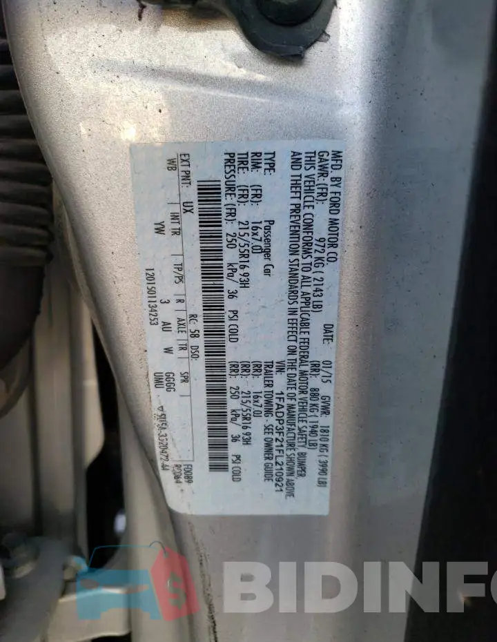 1FADP3F21FL210921 Photo# 12