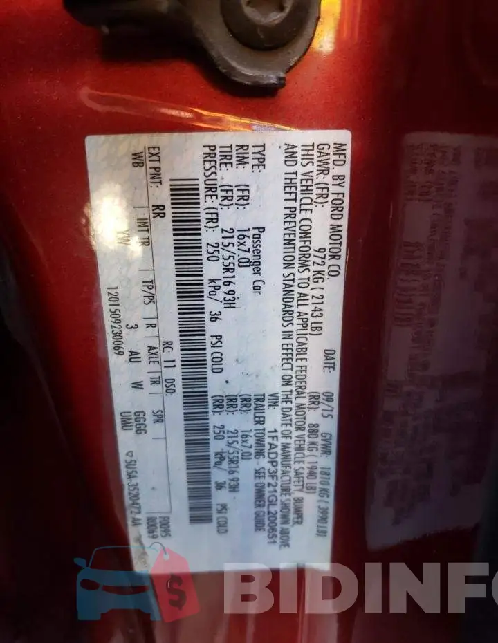 1FADP3F21GL200651 Photo# 10