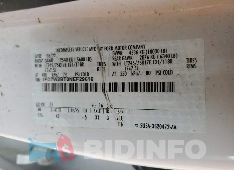 1FD7W2BT0NEF29616 Photo# 13