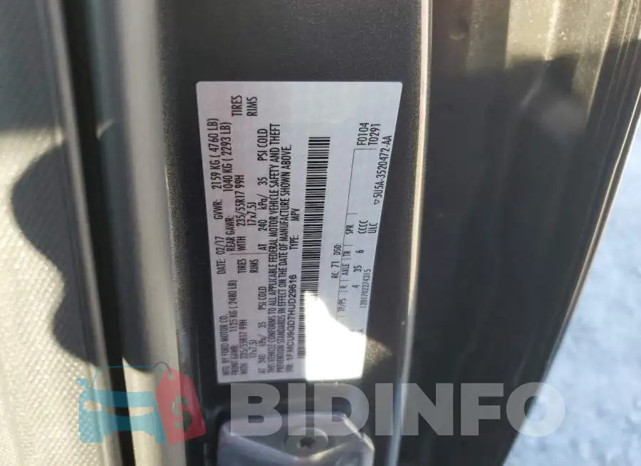 1FMCU9GD7HUD29616 Photo# 13