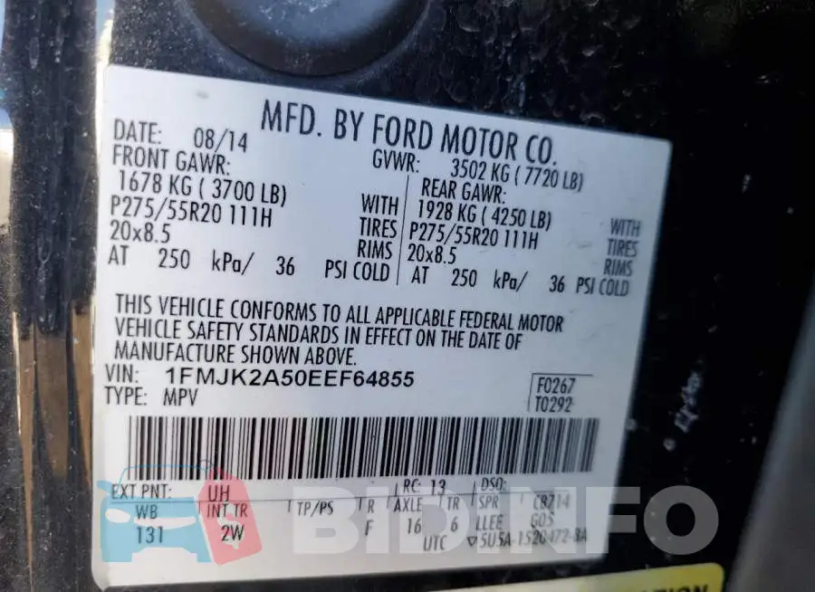 1FMJK2A50EEF64855 Photo# 14