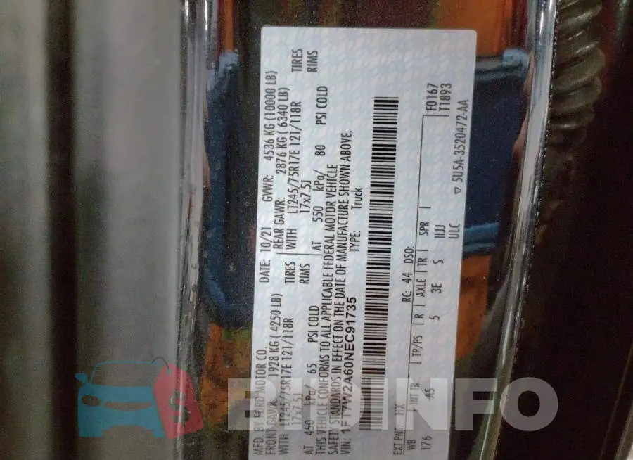 1FT7W2A60NEC91735 Photo# 12