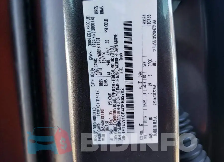 1FTEW1CF4GFB62702 Photo# 12