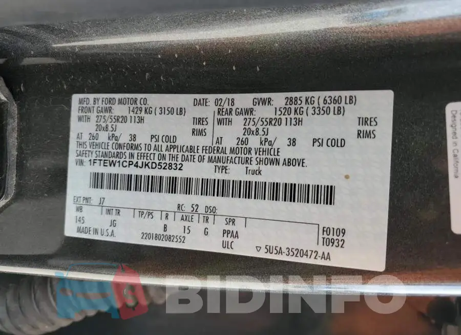 1FTEW1CP4JKD52832 Photo# 12
