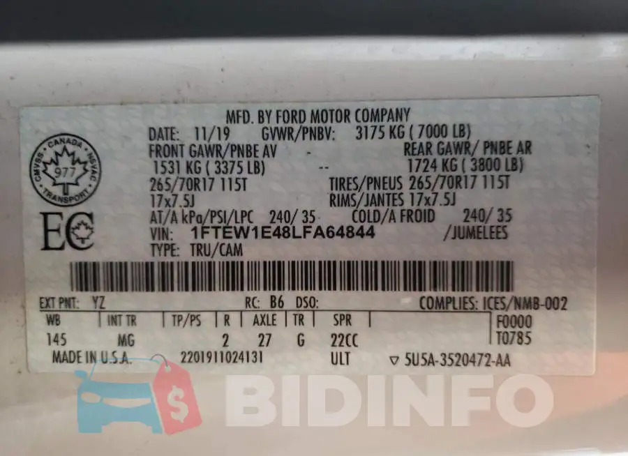 1FTEW1E48LFA64844 Photo# 12
