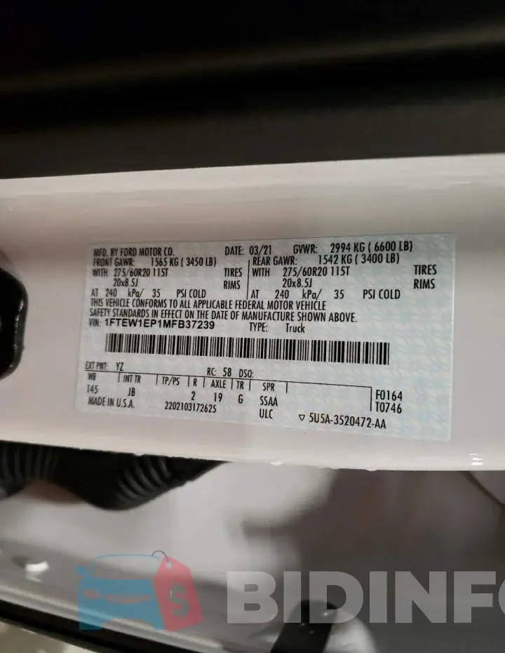 1FTEW1EP1MFB37239 Photo# 12