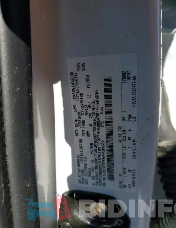 1FTEW1EP8HFA85582 Photo# 12