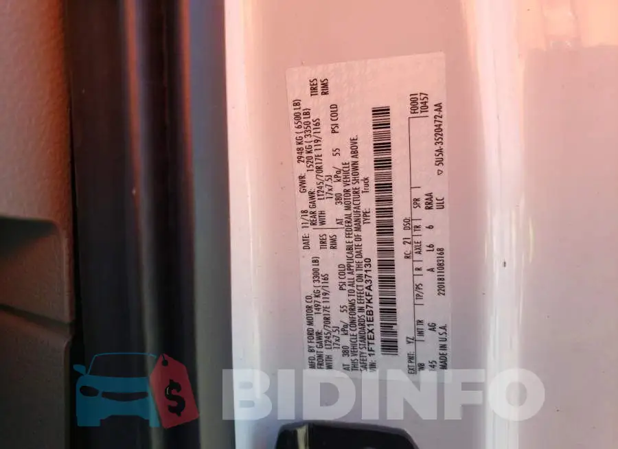 1FTEX1EB7KFA37130 Photo# 10