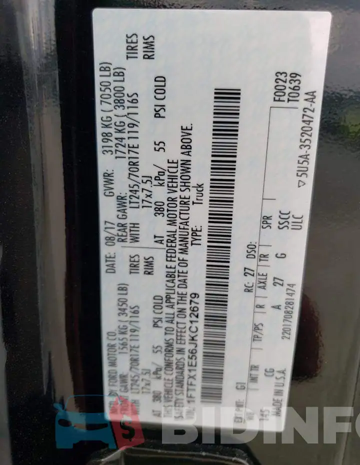 1FTFX1E56JKC12679 Photo# 12