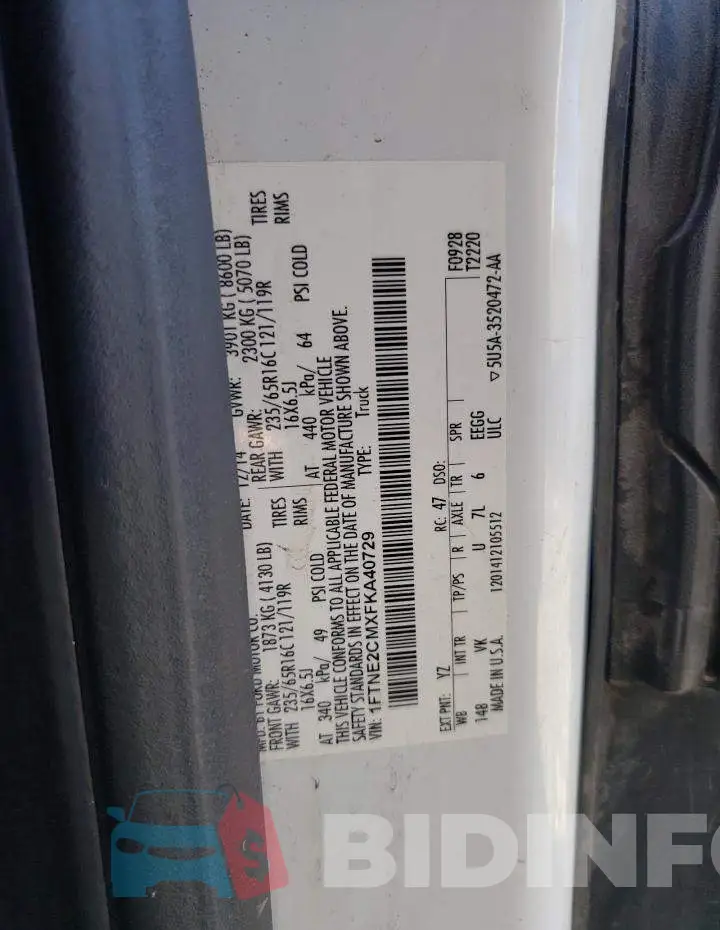 1FTNE2CMXFKA40729 Photo# 13
