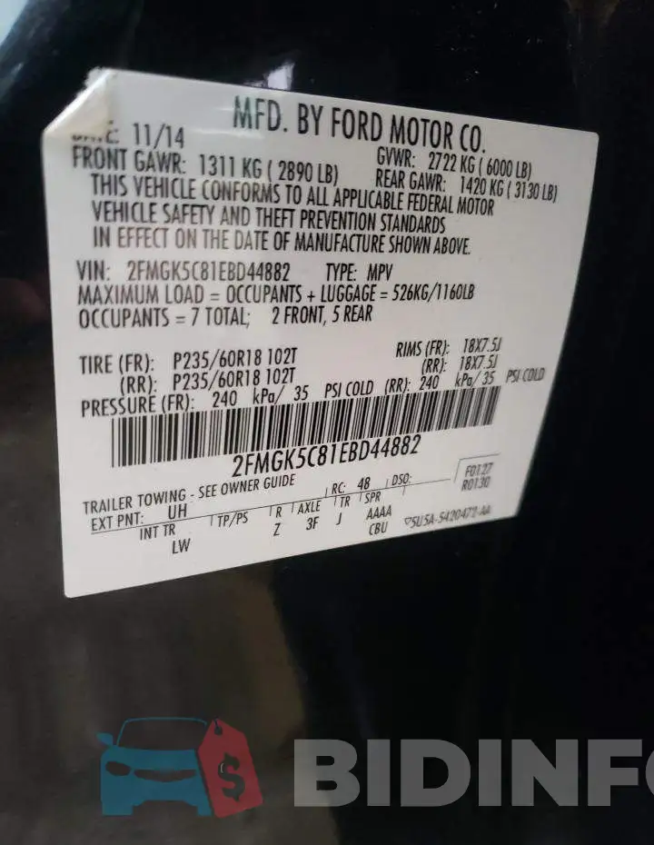 2FMGK5C81EBD44882 Photo# 13