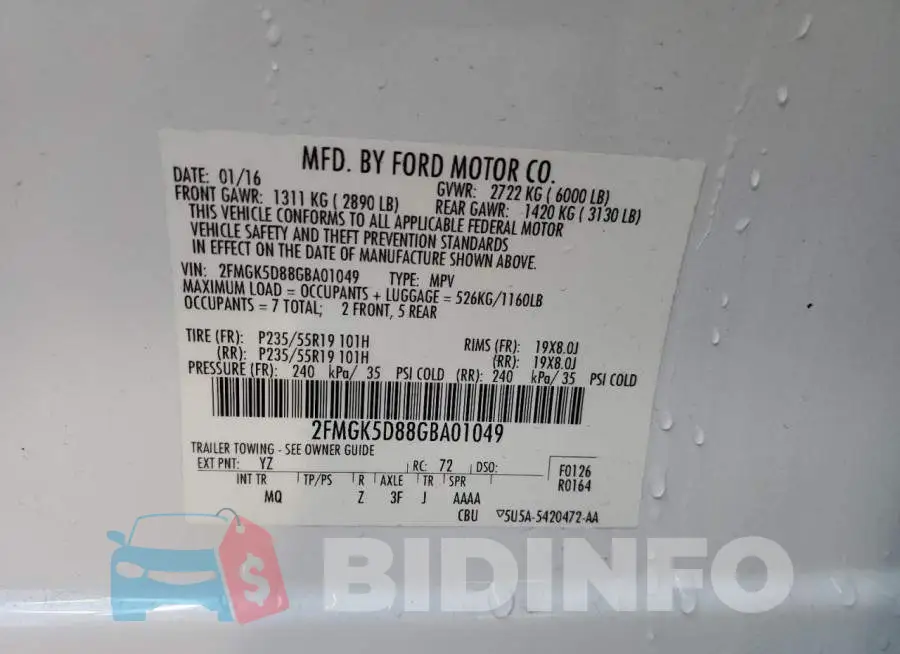 2FMGK5D88GBA01049 Photo# 14
