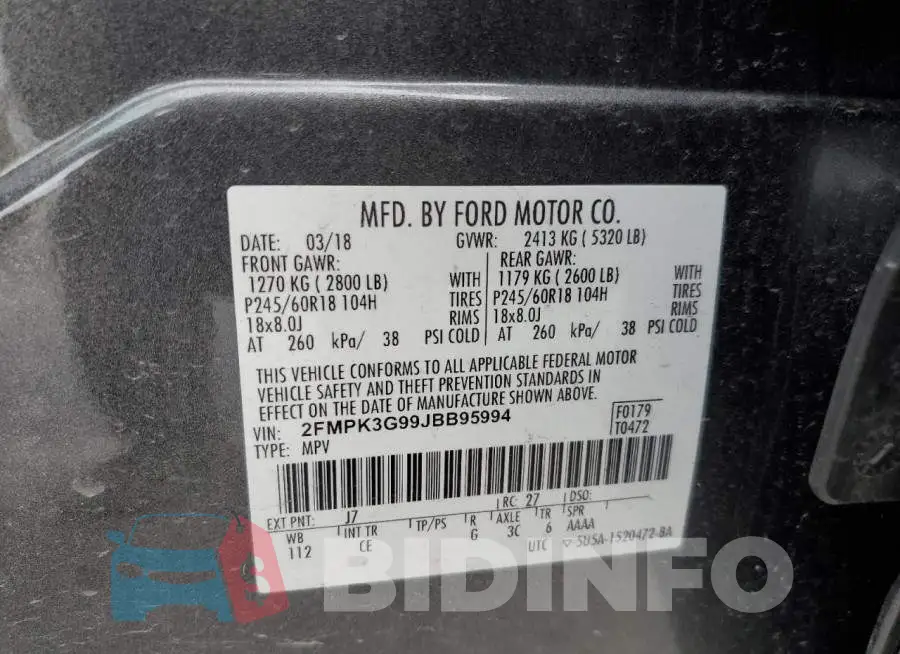 2FMPK3G99JBB95994 Photo# 13