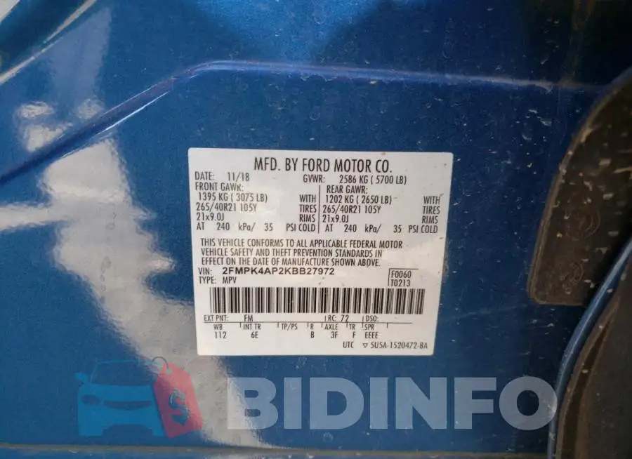 2FMPK4AP2KBB27972 Photo# 14