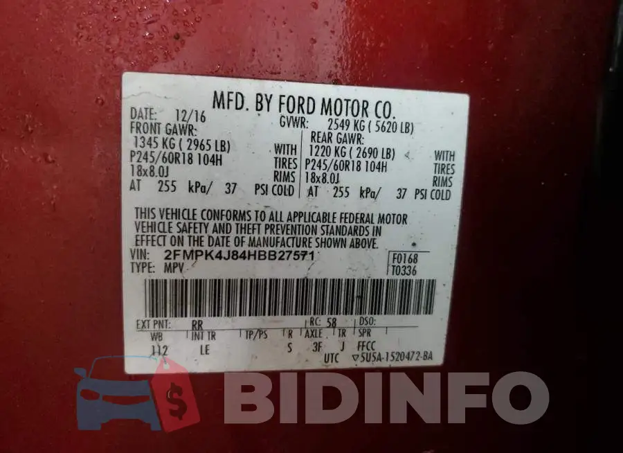 2FMPK4J84HBB27571 Photo# 13