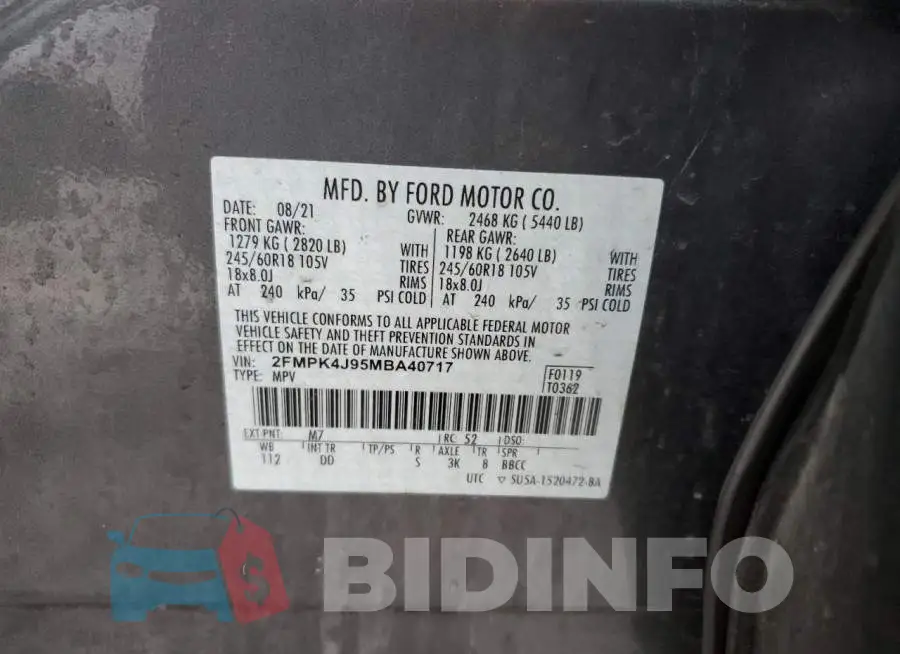 2FMPK4J95MBA40717 Photo# 13