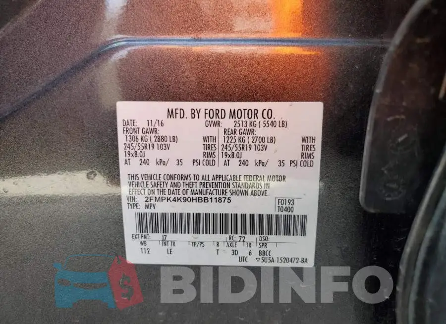2FMPK4K90HBB11875 Photo# 13