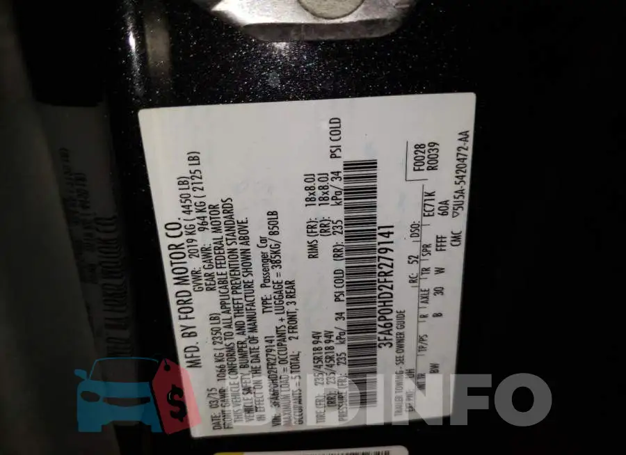 3FA6P0HD2FR279141 Photo# 12