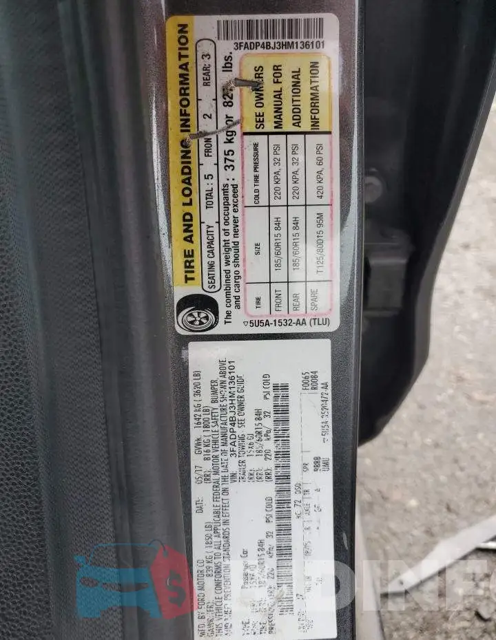 3FADP4BJ3HM136101 Photo# 13