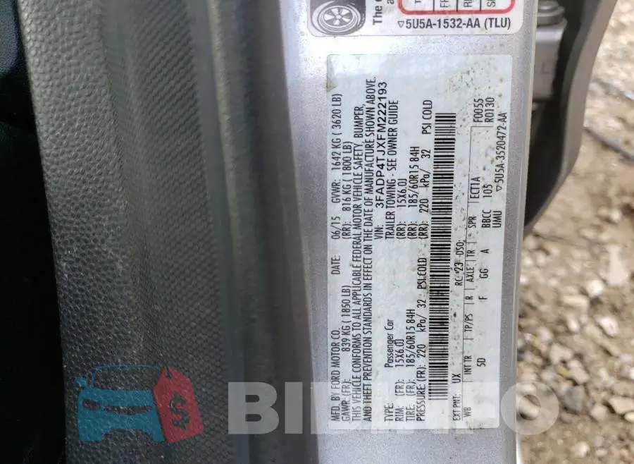 3FADP4TJXFM222193 Photo# 10