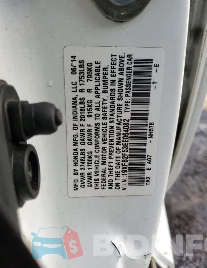 19XFB2F53EE064082 Photo# 12