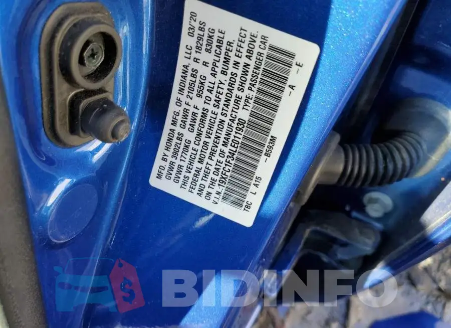 19XFC1F34LE011930 Photo# 12
