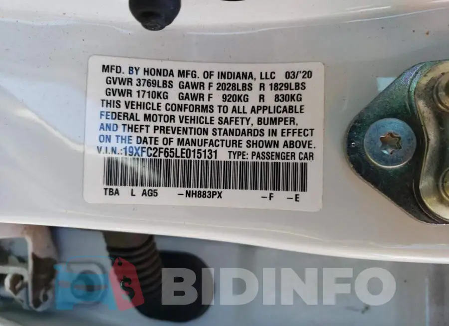 19XFC2F65LE015131 Photo# 12