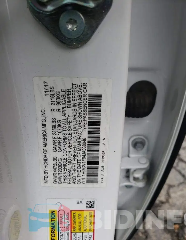 1HGCV1F94JA038046 Photo# 12