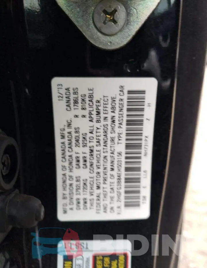 2HGFG3B84EH503156 Photo# 12