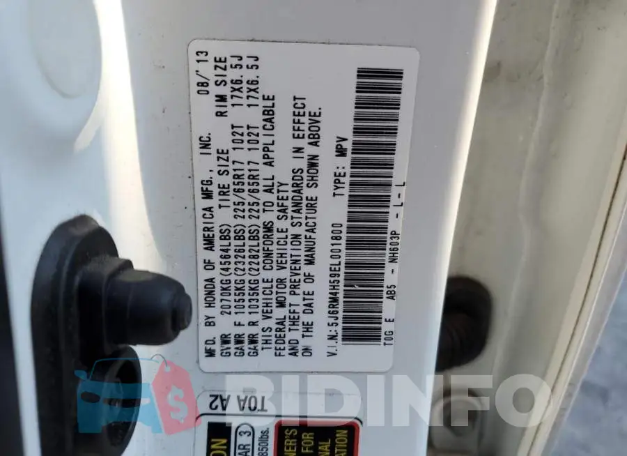 5J6RM4H59EL001800 Photo# 13