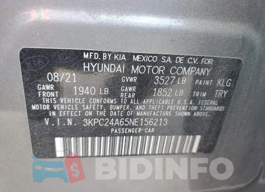 3KPC24A65NE156213 Photo# 12