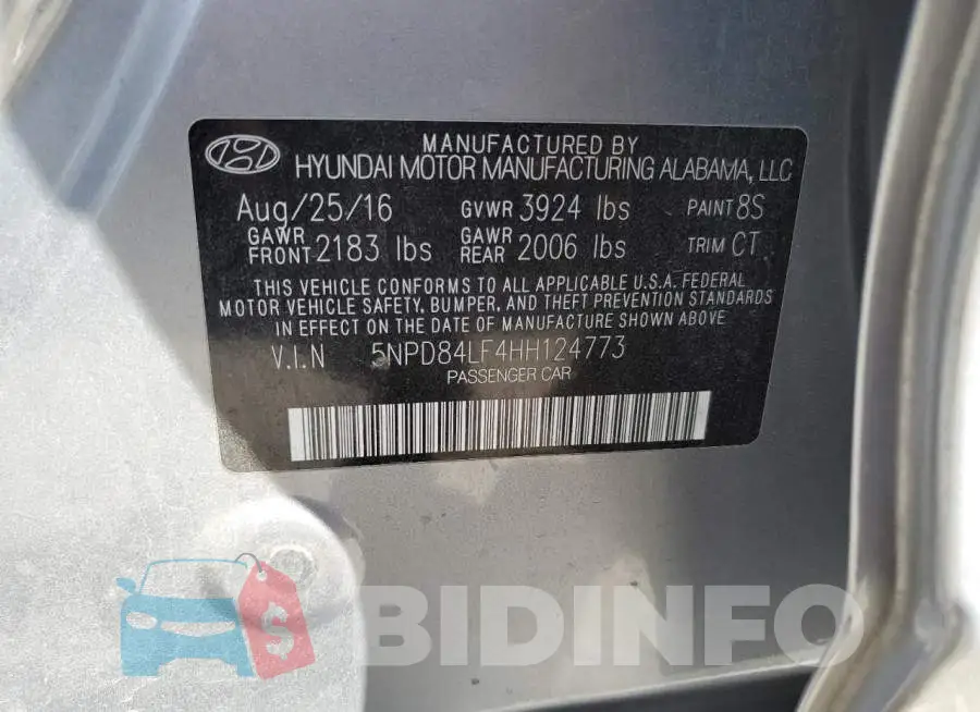 5NPD84LF4HH124773 Photo# 10