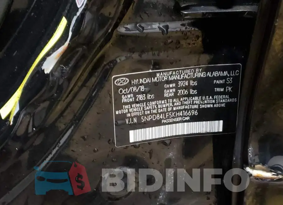 5NPD84LF5KH416696 Photo# 12