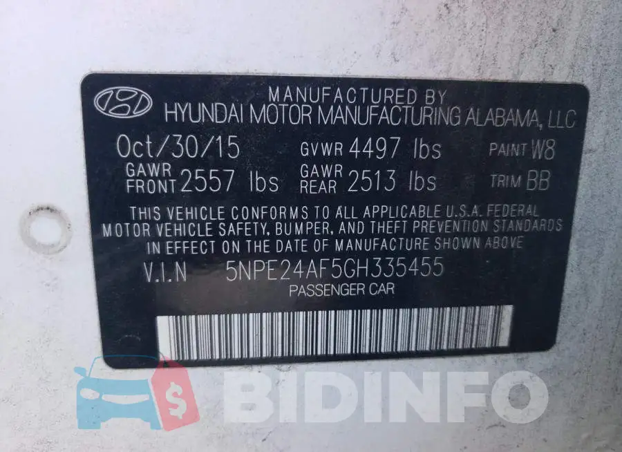 5NPE24AF5GH335455 Photo# 12