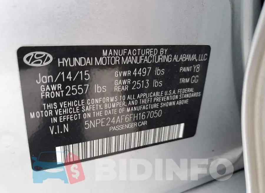 5NPE24AF6FH167050 Photo# 12