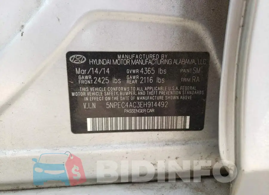 5NPEC4AC3EH914492 Photo# 13