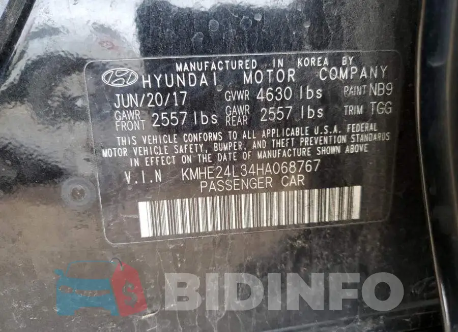 KMHE24L34HA068767 Photo# 12