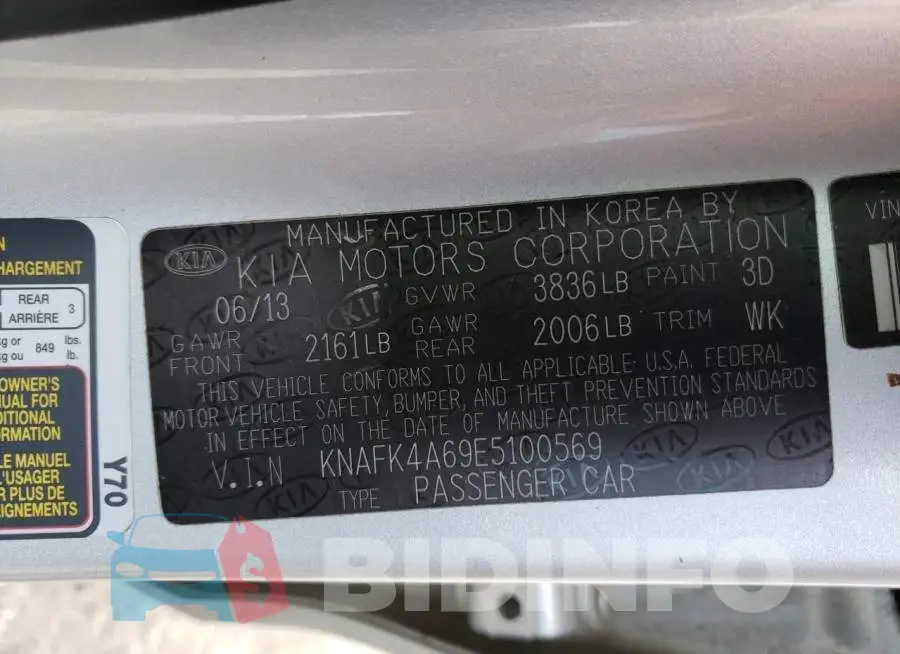 KNAFK4A69E5100569 Photo# 12