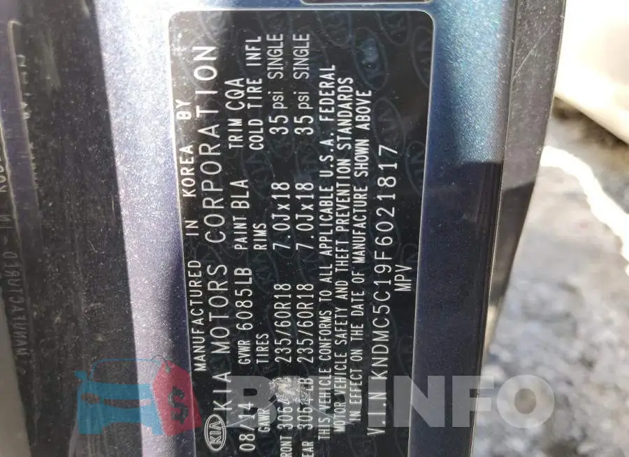 KNDMC5C19F6021817 Photo# 13