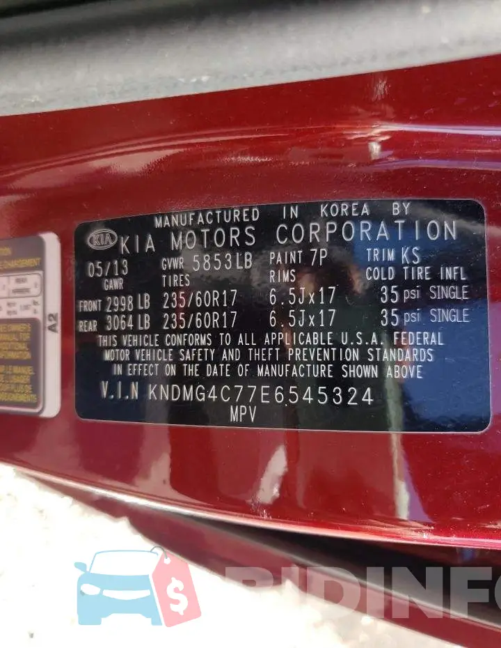 KNDMG4C77E6545324 Photo# 10