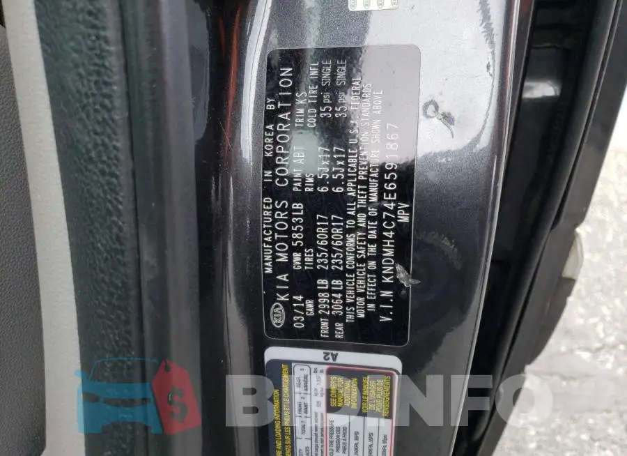 KNDMH4C74E6591867 Photo# 14
