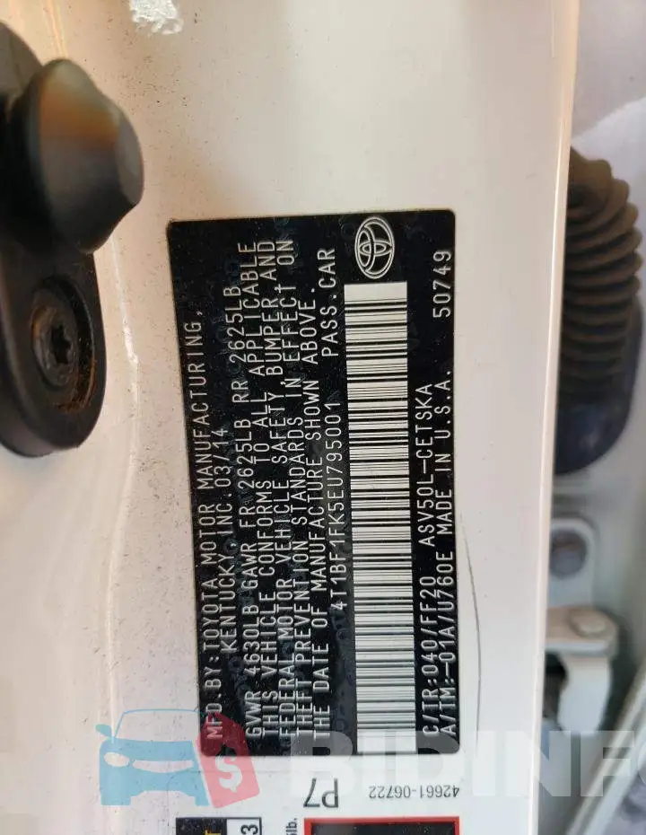 4T1BF1FK5EU795001 Photo# 12