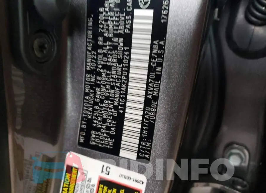 4T1C11AK2PU110241 Photo# 12