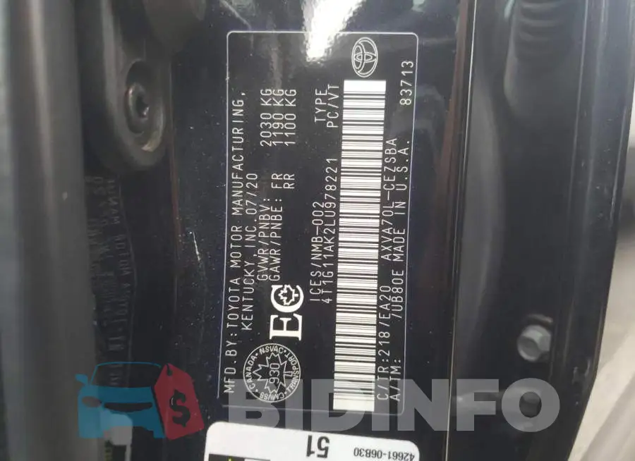 4T1G11AK2LU978221 Photo# 12