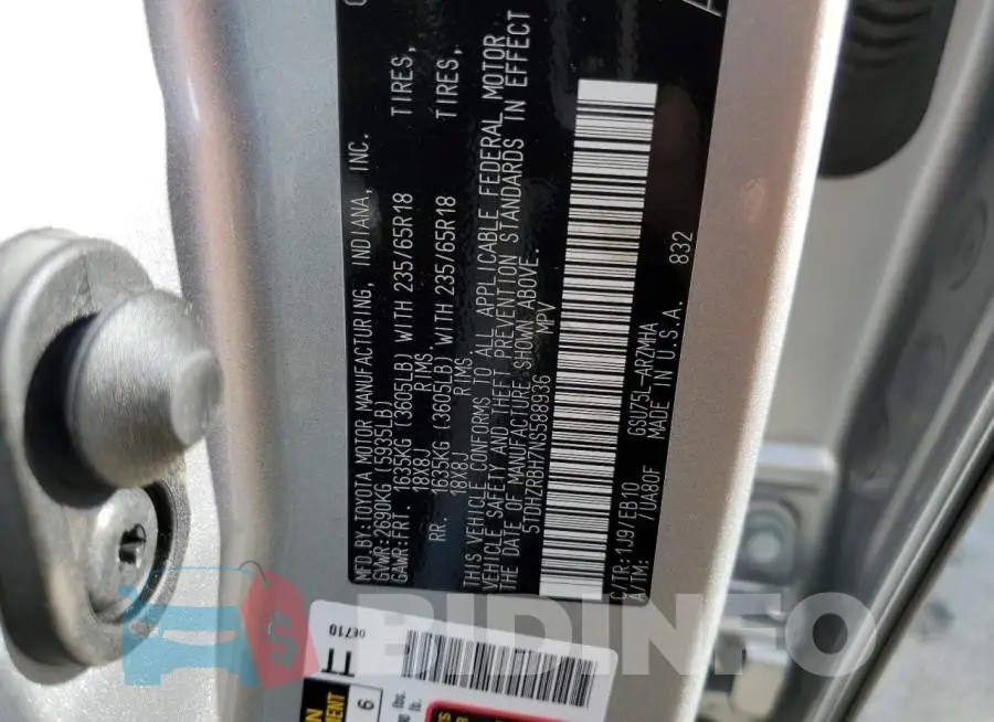 5TDHZRBH7NS588936 Photo# 10