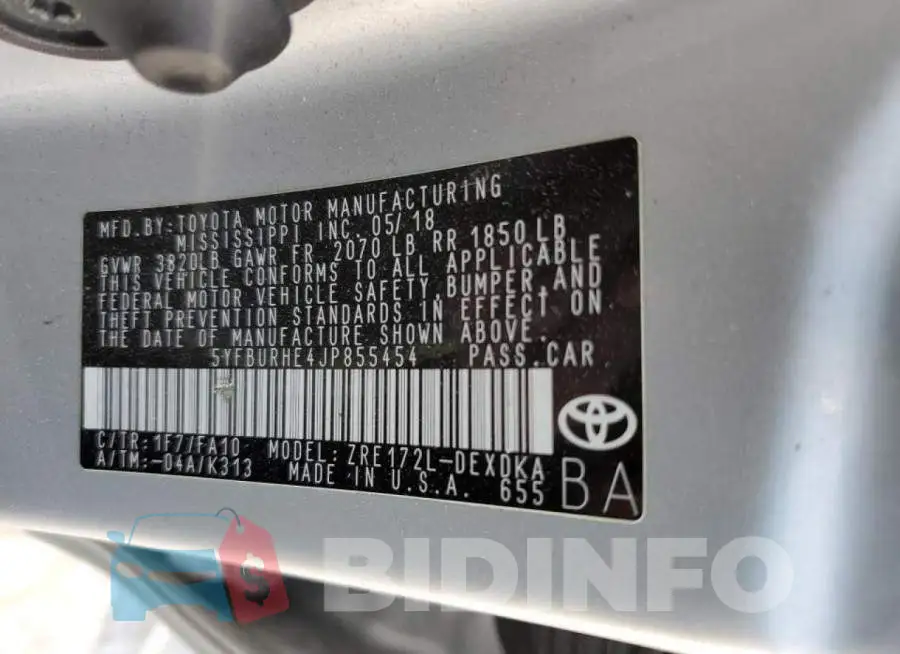 5YFBURHE4JP855454 Photo# 13