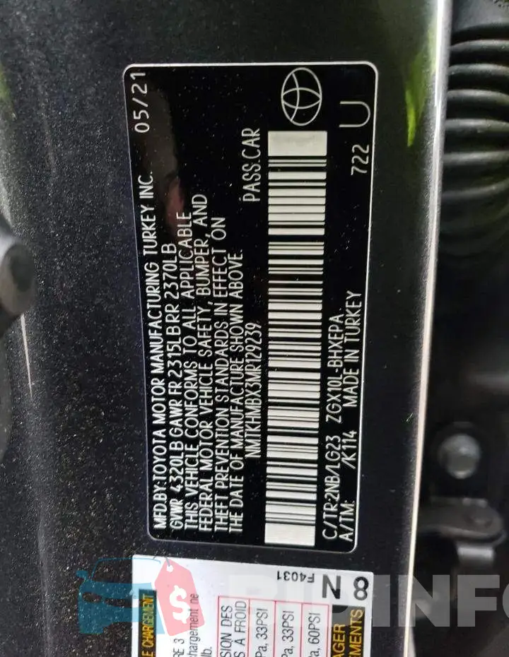 NMTKHMBX3MR129239 Photo# 12