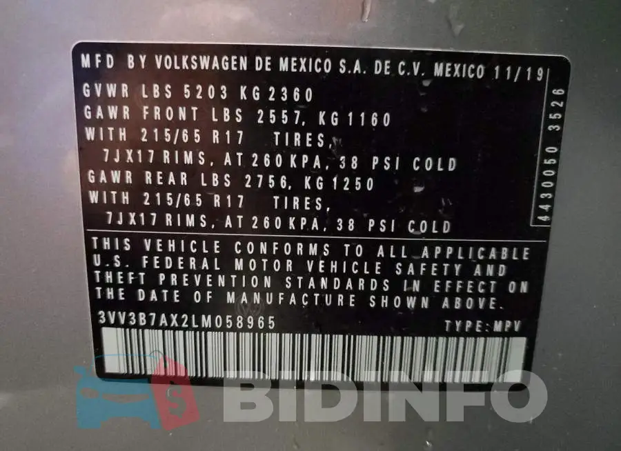 3VV3B7AX2LM058965 Photo# 12